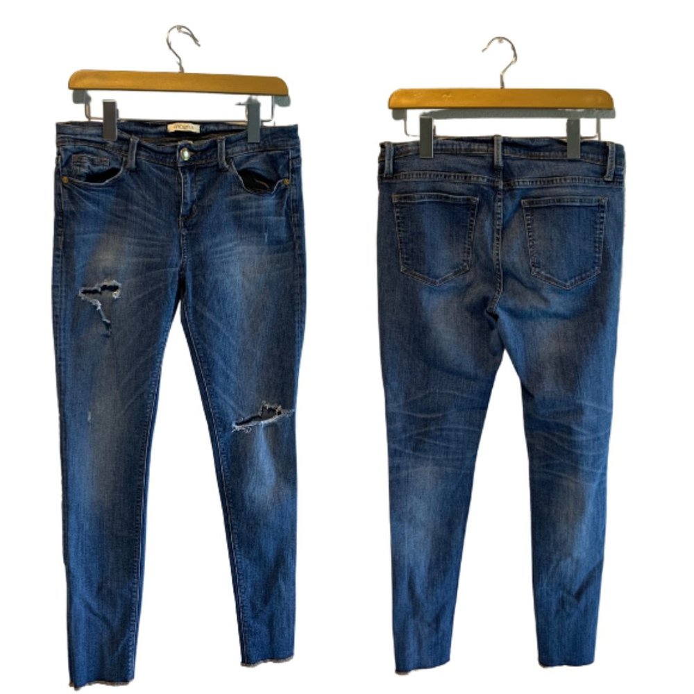 Arden B Women Skinny Distressed Blue Jeans Size 10